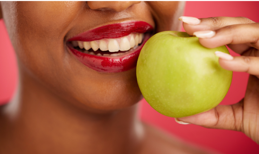 Bright white smile after professional teeth whitening in NYC before holiday events